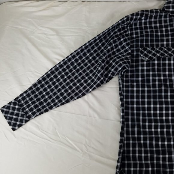 Mojo Sports Wear Mens Shirt Medium Black Plaid Long Sleeve Fishing Button Down - Picture 4 of 10